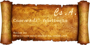 Csarankó Adalberta névjegykártya